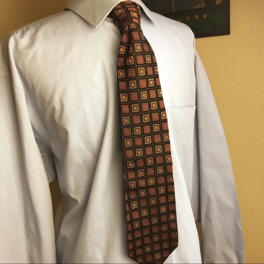 XMI Platinum tie floral square maroon & black - Picture 3 of 4